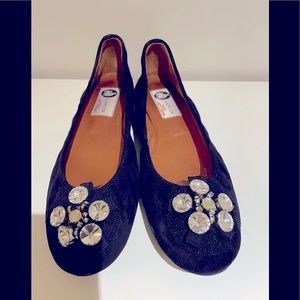Lanvin crystal embellished flats
